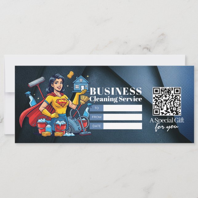 House Cleaning Services Gift Certificate Voucher Inbjudningar (Framsida)