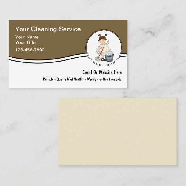 House Cleaning Simple Business Cards Visitkort (Fram/baksida)