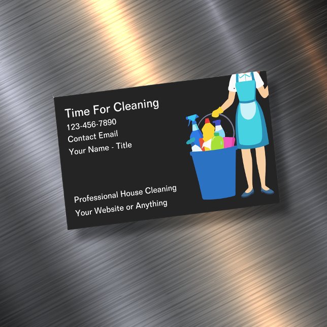 House Cleaning Simple Magnetic Business Cards New Magnetiska Visitkort (Skapare uppladdad)