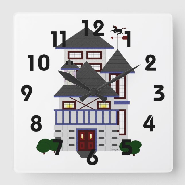 House Clock Fyrkantig Klocka (Framsida)