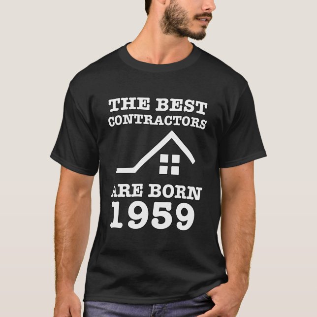 House Contraktor 1959 Birthday Construction Worker T Shirt (Framsida)
