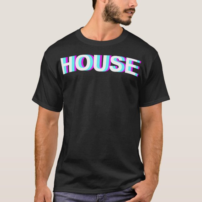 House DJ Music Disco Ljud Techno Electronic Dance T Shirt (Framsida)