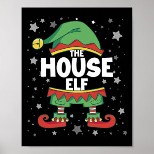 House Elf Matching Family Costume Elf jul Ou Poster