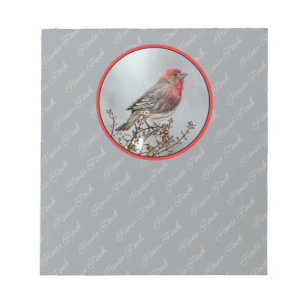 House Finch in Snö - Originalfoto Anteckningsblock