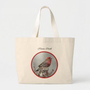 House Finch in Winter Snö Original Photograph Jumbo Tygkasse
