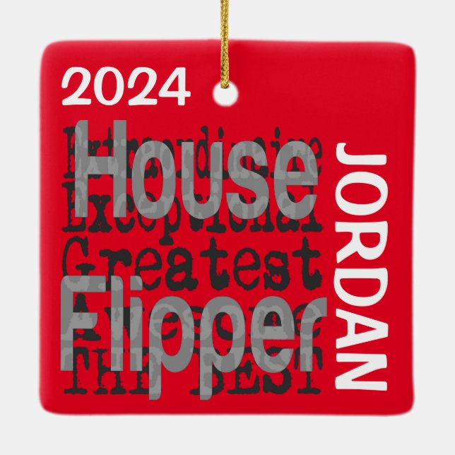House Flipper Extraordinaire ANPASSNINGSBAR Julgransprydnad Keramik (Baksida)