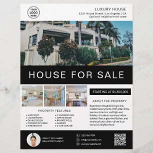House for Sale Real Gods Broker Anpassningsbar Log Reklamblad