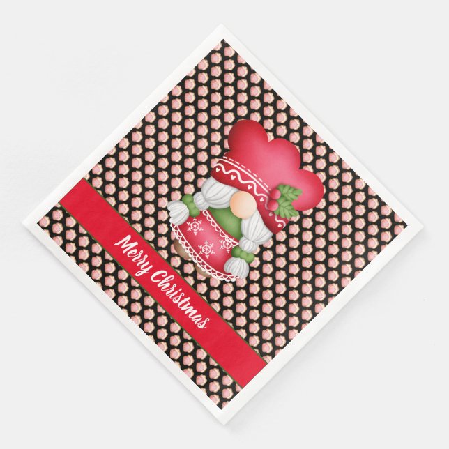 House Gnome Customize Färg och Text Pappersservett (Hörn)