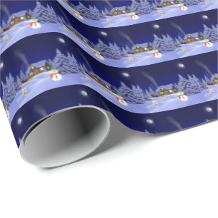 House in Winter Wrapping Papper Presentpapper