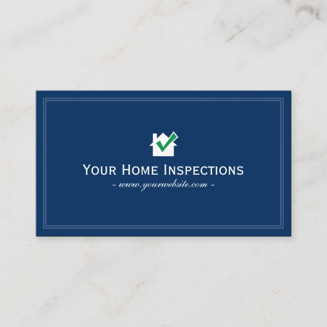 House Inspection Plain Navy Blue Visitkort (Framsida)