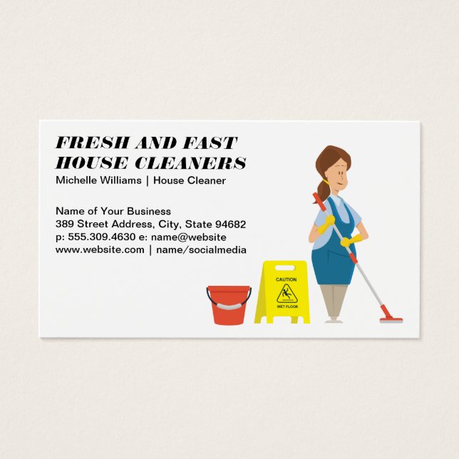 House Keeping | Maid Mopping and Städning Visitkort (Framsidan)