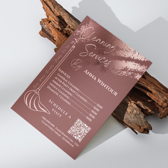 House Keeping Maid Pris Ro Guld  QR-kod Inbjudningar (House Keeping Maid Price Rose Gold Blush Qr Code Invitation)