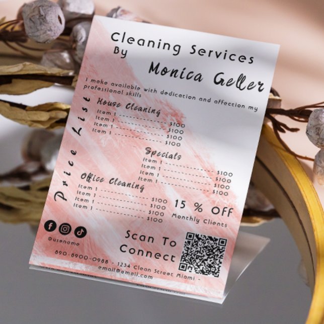 House Keeping Maid Pris Ro Guld  QR-kod Inbjudningar (House Keeping Maid Price Rose Gold Blush Qr Code Invitation)