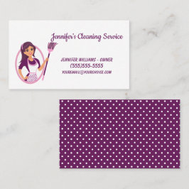 House Keeping Service med en dam som håller en bom Visitkort