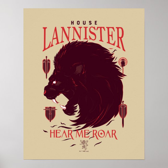 House Lannister - Hear Me Roar Poster (Framsidan)