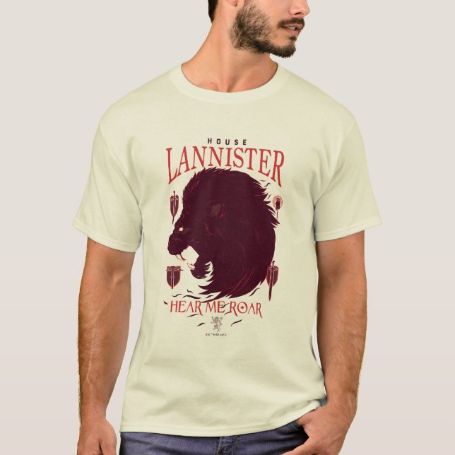 House Lannister - Hear Me Roar T Shirt (Framsida)