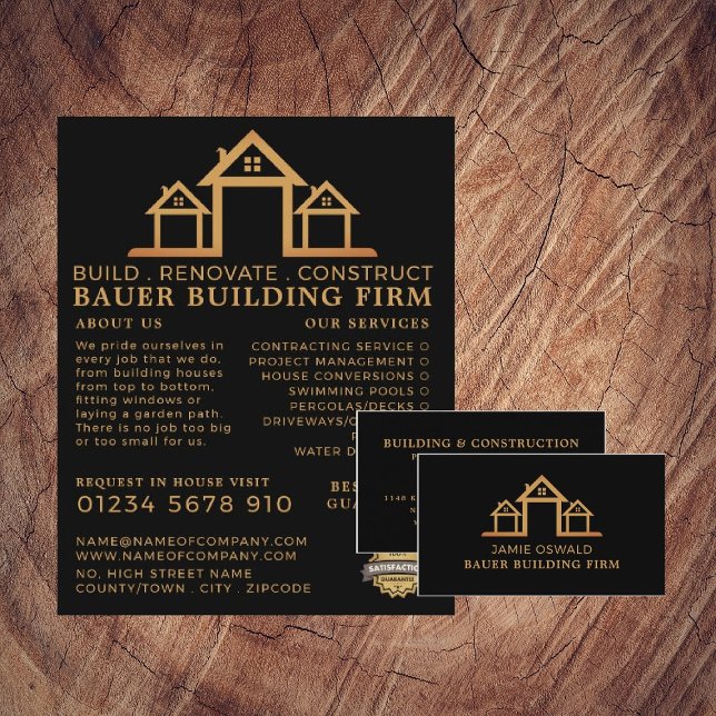 House Logotyp, Byggnad Firm, Builders Visitkort (Skapare uppladdad)