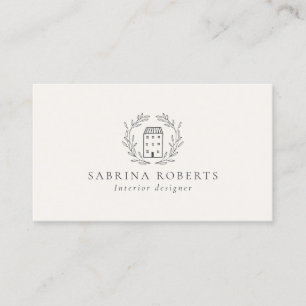 House logotyp, insida designer, mjölk white visitkort