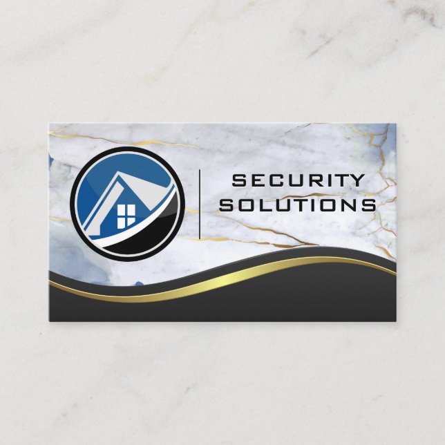 House-Logotyp | Metall Marble Affärskort Visitkort (Framsida)
