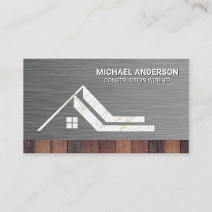 House-Logotyp   Metall Wood   Bygg Visitkort