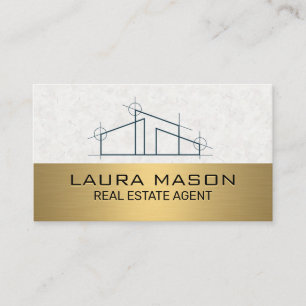 House-Logotyp Metallisk Guld Visitkort
