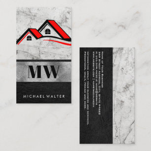 House-Logotyp Monogram Marble Leather Visitkort