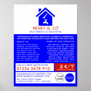 House Logotyp, Plumber, RVP-reklam Poster
