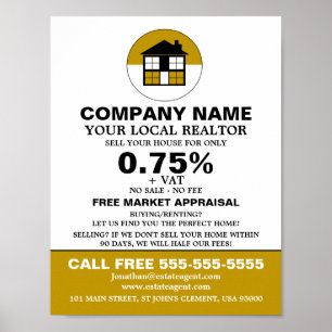 House Logotyp, Realtor, Gods Agent Poster