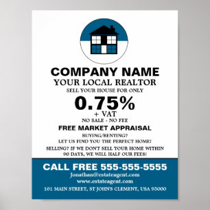 House Logotyp, Realtor, Gods Agent Poster
