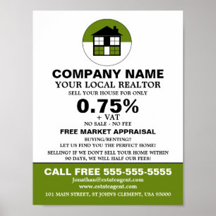 House Logotyp, Realtor, Gods Agent Poster