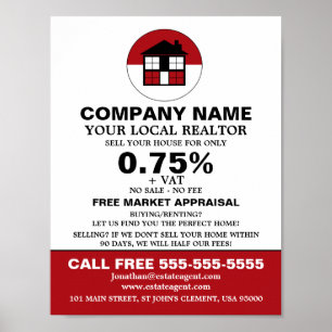 House Logotyp, Realtor, Gods Agent Poster