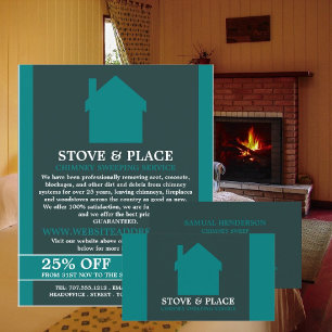 House Logotyp, Skorsten svepning Reklamblad