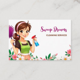 House Maid Blommigt QR Visitkort