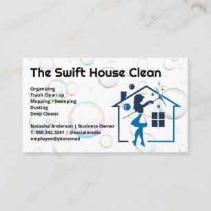 House Maid med Squeegee Soap Bubbles Visitkort