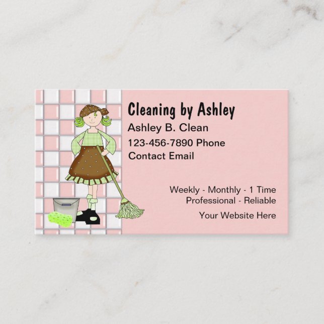 House Maid Retro Business Cards  Visitkort (Framsida)