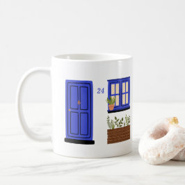 House med Blue Door med Anpassningsbar Quote Kaffemugg