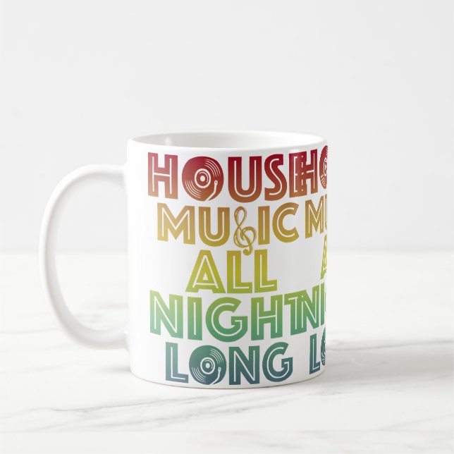 House Music All Night Long Trippy Techno Edm Rave  Kaffemugg (Vänster)