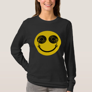 House Music Dansmusik DJ Skivspelare Formad Leende T Shirt