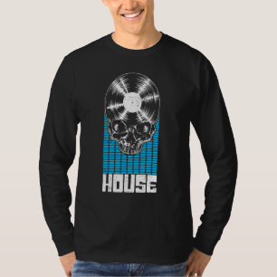 House Music Dj Vinyl Record Music Equalizer Skul T Shirt