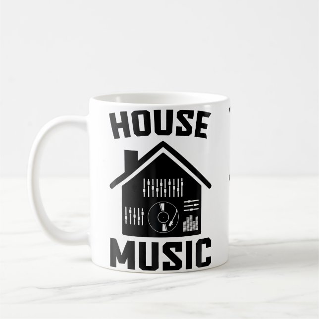 House Music Edm Rave Dj House Kaffemugg (Vänster)
