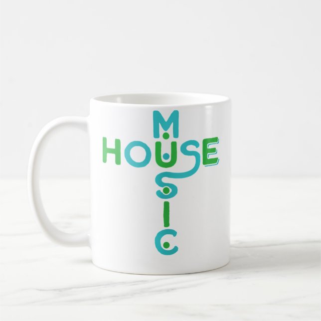 House Music Edm Rave Dj House Kaffemugg (Vänster)