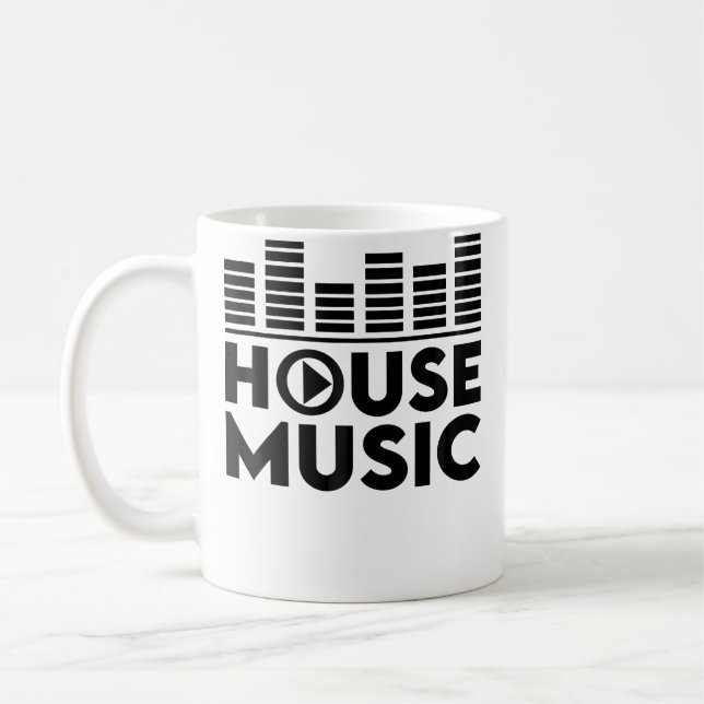 House Music Edm Rave Dj House Kaffemugg (Vänster)
