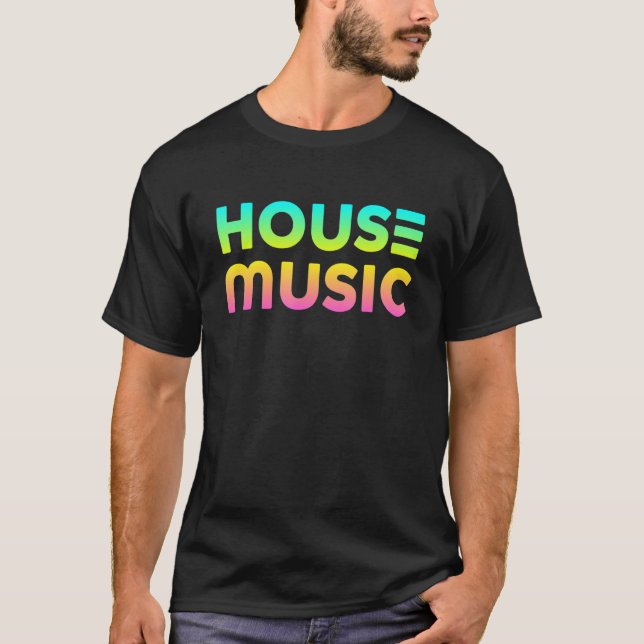 House Music - EDM Rave Festival DJ T Shirt (Framsida)