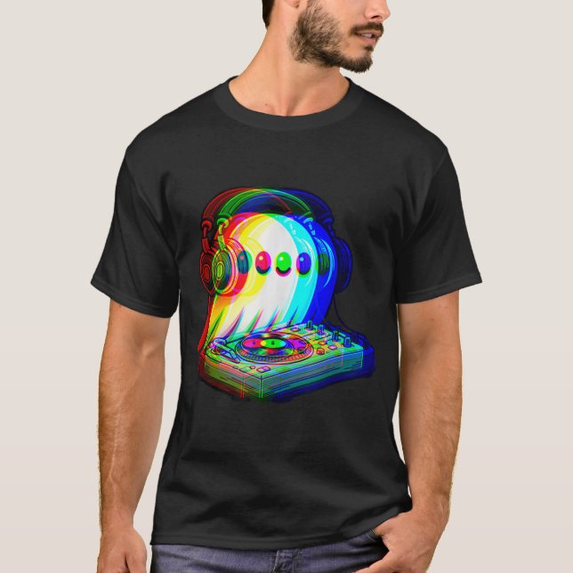 House Music Ghost Dj Optical Illusion Edm T Shirt (Framsida)
