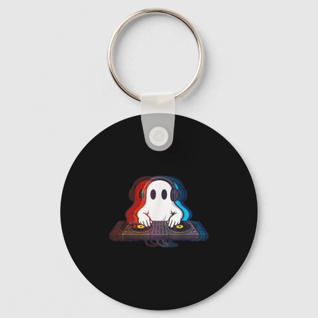 House Music Ghost optical Illusion Boo Edm Hallowe Nyckelring (Framsida)