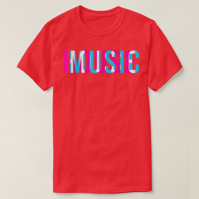 House Music Glitch Optical Illusion Trippy EDM Rav T Shirt (Design framsida)