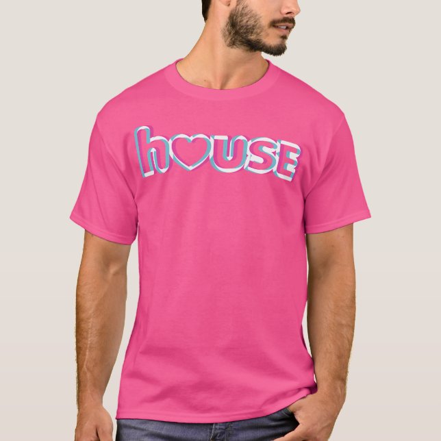 House Music Heart Edm Raver T Shirt (Framsida)