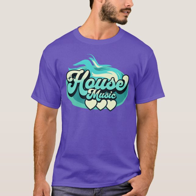 HOUSE MUSIC House Music Heat Aqua Light Mint T Shirt (Framsida)