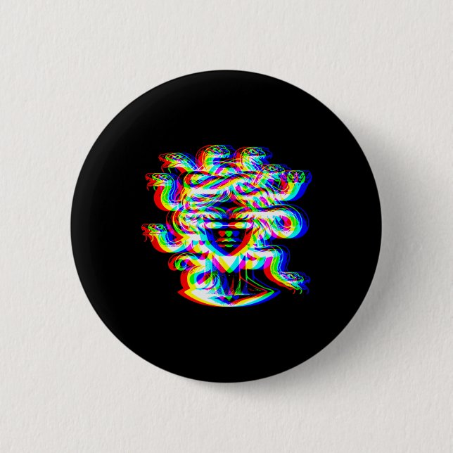 House Music Medusa Dj Optical Illusion Edm Hallowe Knapp (Framsida)