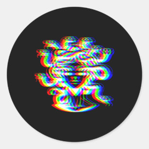 House Music Medusa Dj Optical Illusion Edm Hallowe Runt Klistermärke